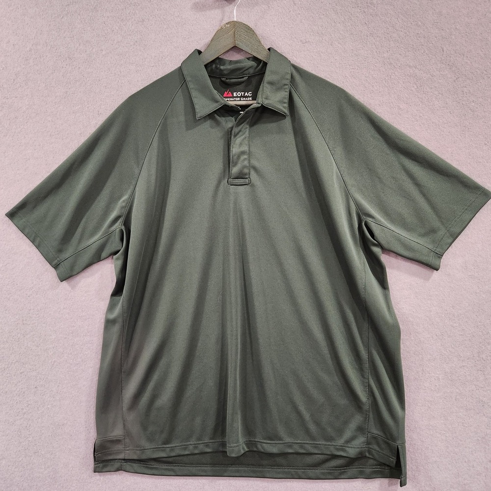 Eotac Operator Grade Mens XL Hunter Green Tactical Snap Polo Shirt 410 Polyester